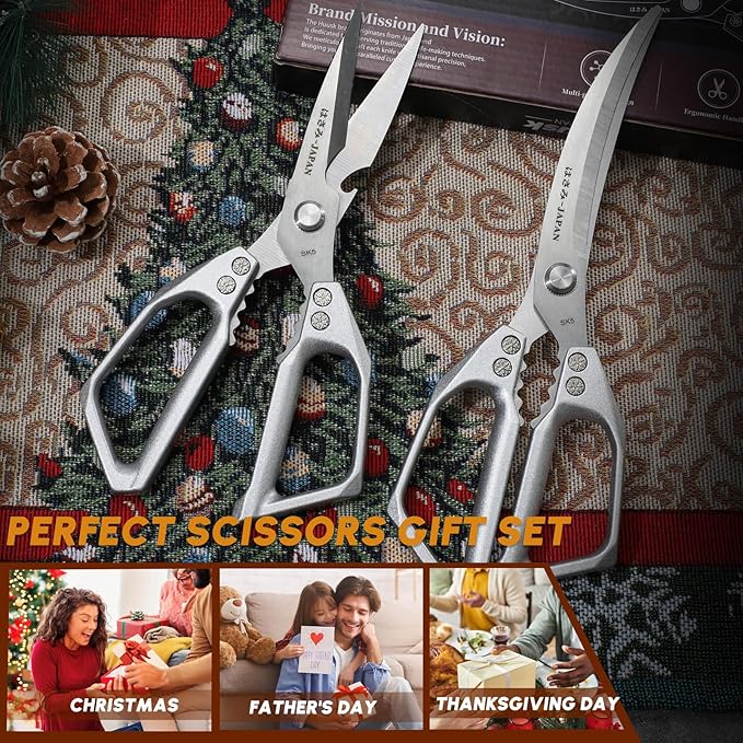 Huusk Kitchen Scissors for Food - Multifunction Kitchen Shears Heavy Duty