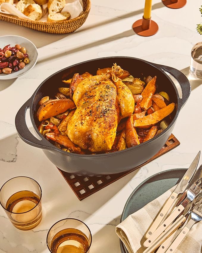 Caraway Enameled Cast Iron Dutch Oven - 8qt Dutch Oven With Lid - 3 Layer Enamel Coating - No Seasoning Required - Compatible With All Stovetops - Oven Safe - No Forever Chemicals - Rust