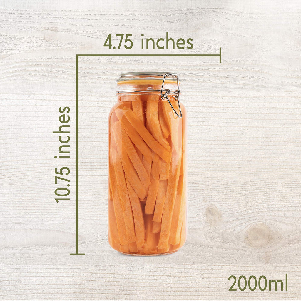 Galashield Glass Jars with Airtight Lids 67 oz [Set of 2]