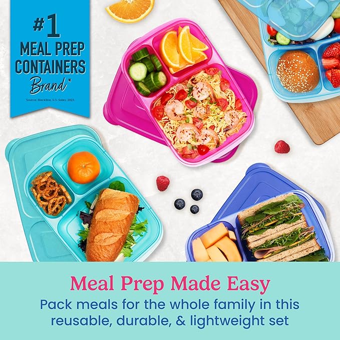 Bentgo Reusable, BPA-Free, Microwave, Dishwasher & Freezer-Safe, Custom-Fit Lids, Lightweight (Jewel Brights)