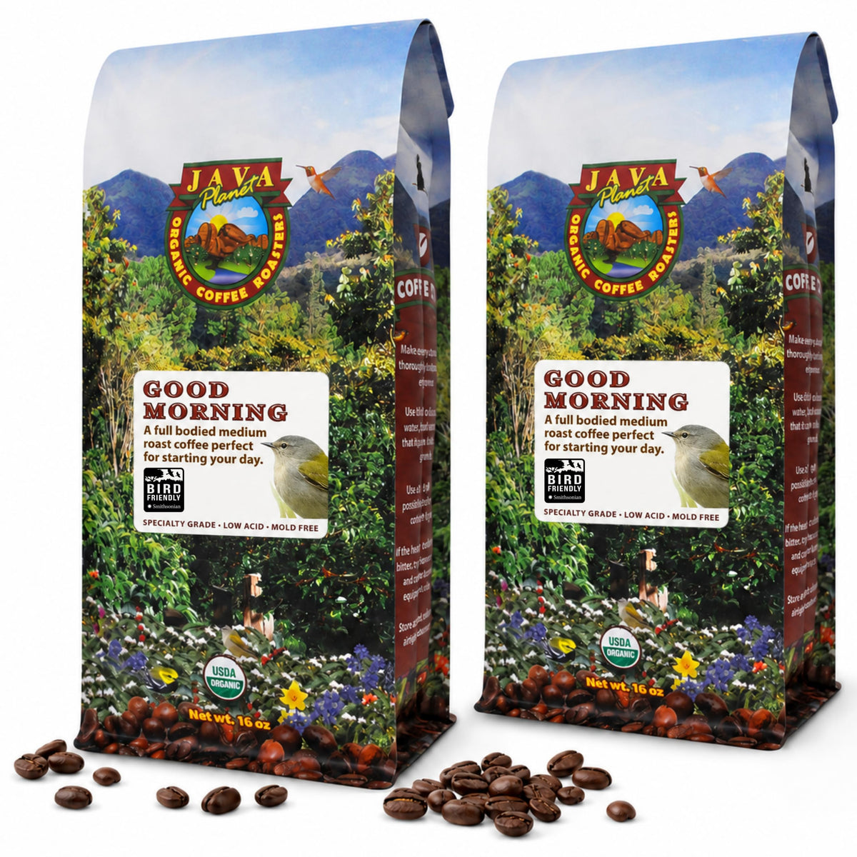 Java Planet Low Acid Organic Whole Bean Coffee, Papua New Guinea, 16 oz