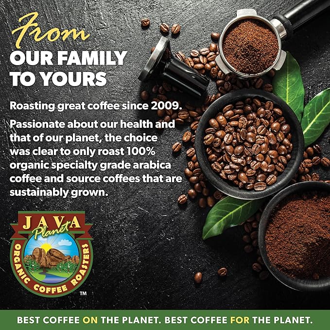 Java Planet Low Acid Organic Coffee, Black Magic, Medium Dark Roast, 16 oz
