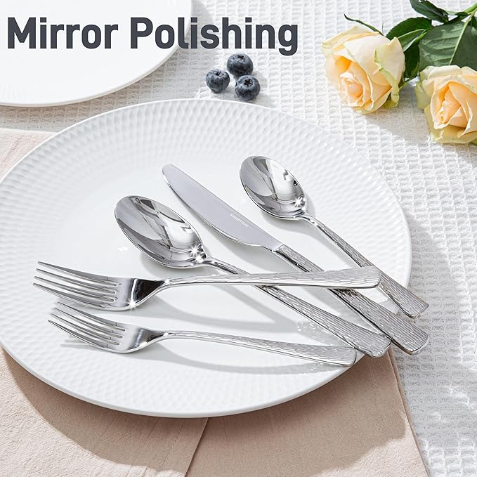 Silverware Set for 4, 20 Piece Flatware Set, 18/10 Stainless Steel