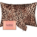 Silk Pillow Cases Standard Size with Hidden Zipper, Mulberry Silk Pillowcase for Hair and Skin, Smooth and Soft Breathable Cooling Silk Satin Pillow Covers for Sleeping, Gifts for Women, Leopard Brown