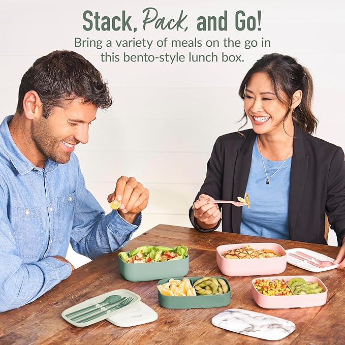 Bentgo Classic Stackable 3-Compartment Adult Bento-Style Lunch Box