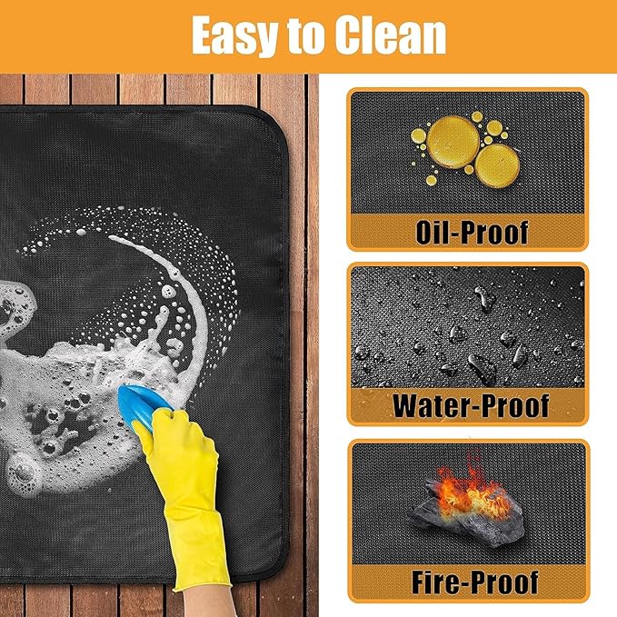 Youlvy 31 x 24 Inch Heat Resistant Grill Mats for Outdoor Grill