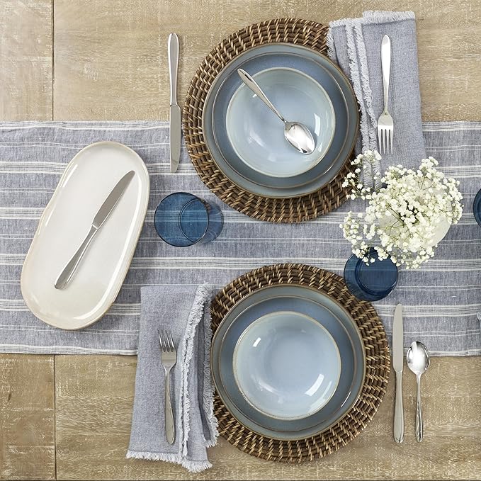 Oneida Organic Shades Oatmeal Stoneware 2-Piece Serving Platter Set