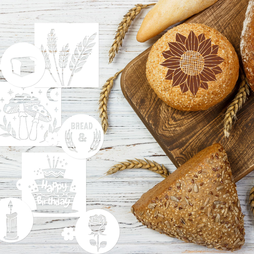 Sitsink Bread Stencils for Sourdough - 24 Pcs Bread Stencils for Baking, Sourdough Bread Baking Tools, Gifts for Sourdough Bakers, Bread Making Accessories, Pie Cake Cookie Baking Stencils Template