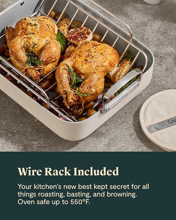 Caraway Roasting Pan, 16x13" Roasting Pan with Rack