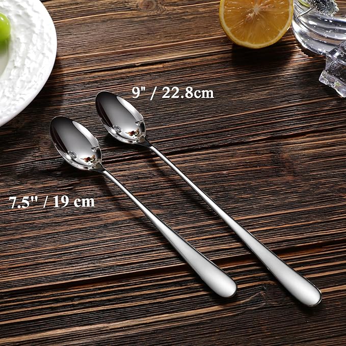 KEAWELL Premium Louise 8-Piece 7.5-Inch 18/10 Iced Tea Spoons (7.5 inch, 8)