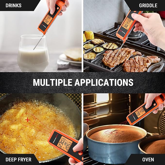 TempPro TempScan 2-in-1 Infrared Thermometer Gun with Meat Probe