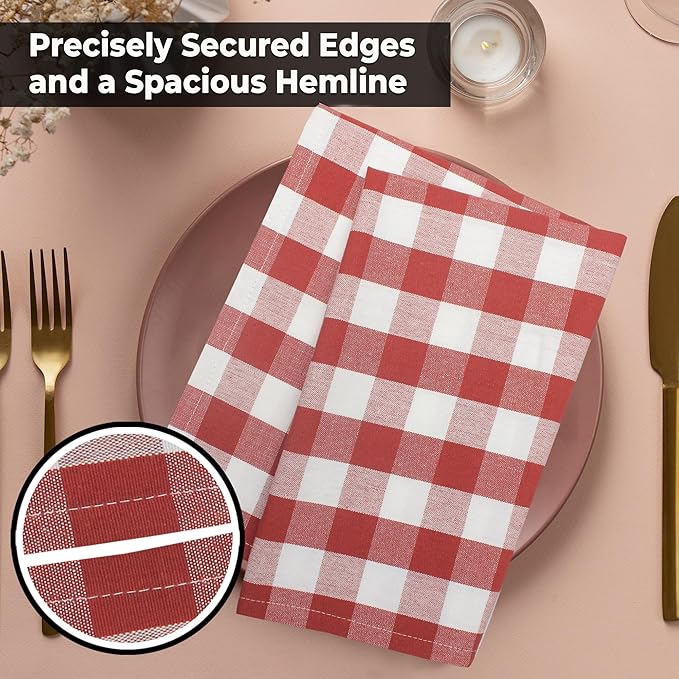 Urban Villa Cloth Napkins Cotton 20x20 (Set of 12) Rust