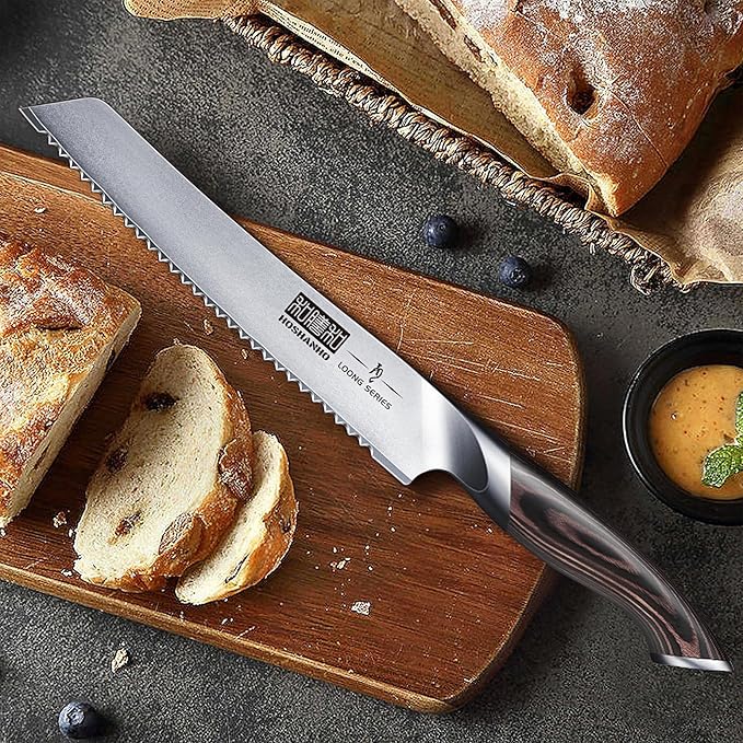 HOSHANHO Bread Knife 8 inch, Ultra Sharp Japanese Serrated Bread Knife