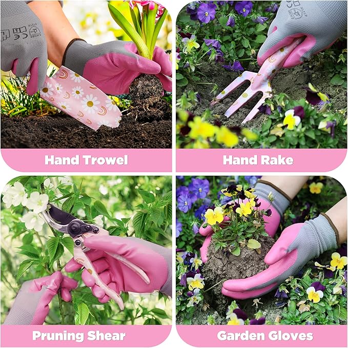 WORKPRO Aluminum Garden Tool Set, 4PCS Heavy Duty Gardening Tools