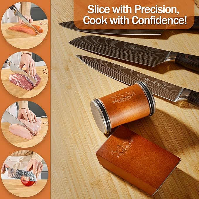 Rolling Knife Sharpener Kit, Blade Sharpening Roller for Kitchen Knives