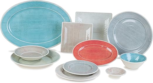Carlisle FoodService Products Grove Reusable Plastic Plate Salad Plate with Rim for Home and Restaurant, Melamine, 9 Inches, Buff, (Pack of 12)