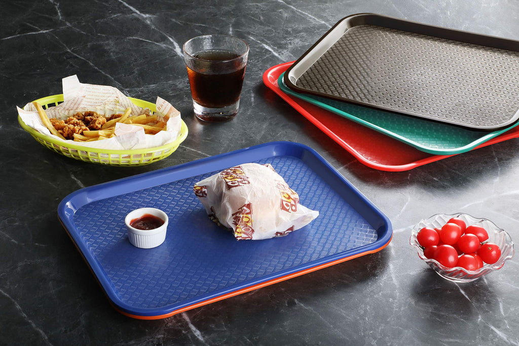 New Star Foodservice Fast Food Tray, Green, 10 x 14 Inch, Set of 12