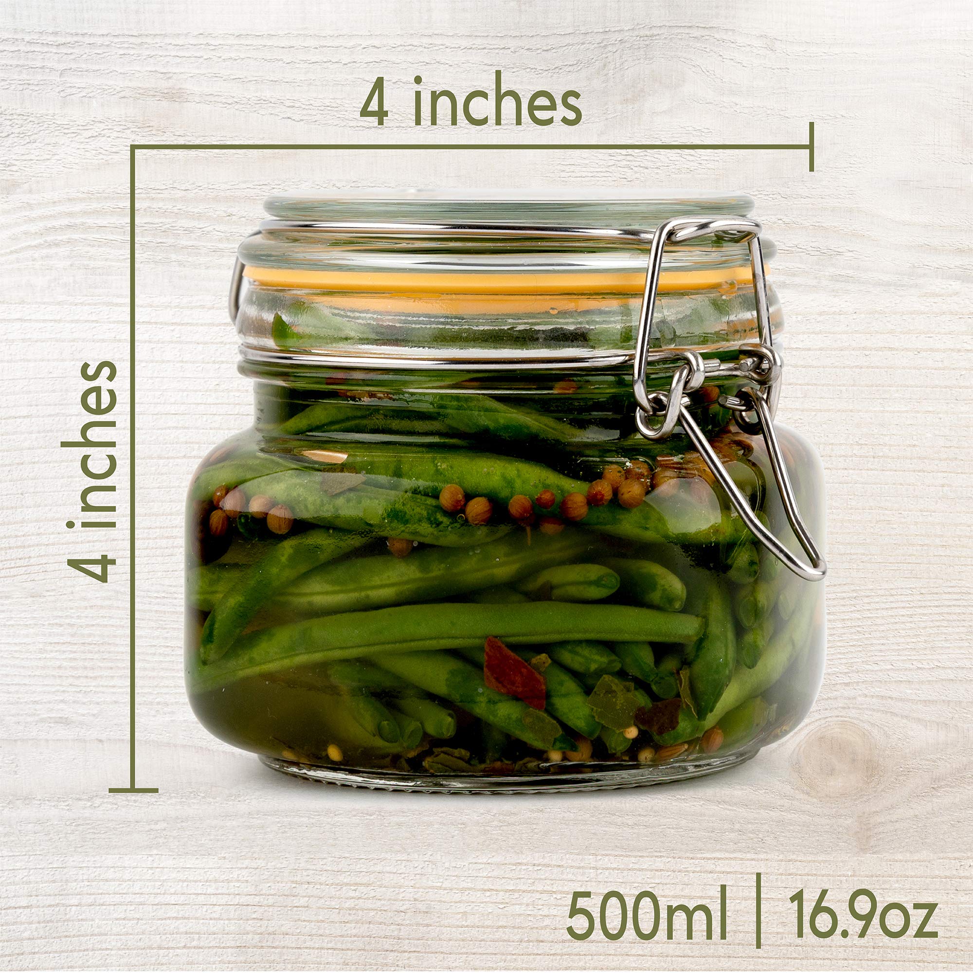 Galashield Glass Jars with Airtight Lids 16 oz [Set of 2]