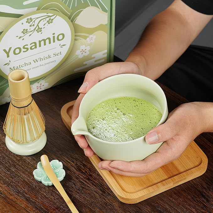Travel Matcha Set with Portable Storage Bag, 9-Piece Japanese Matcha Kit includes Ceramic Bowl, Bamboo Whisk, Holder & Tray, Traditional Tea Ceremony Gift Box for Travel & Home