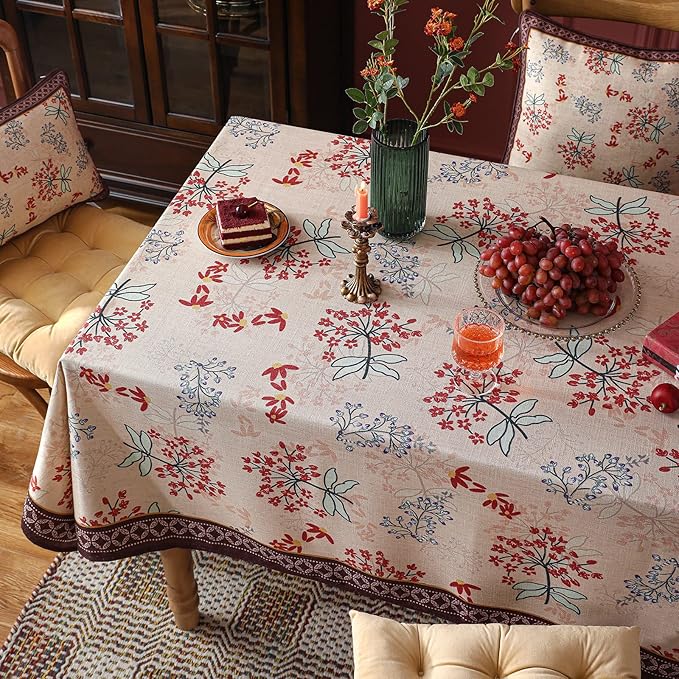 patdrea Vintage French Linen Tablecloth,Square,55"x55"-NewMari