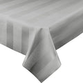 Luxury Table Protector Pad, 2 in 1 Table pad + Great Looking Tablecloth - Heat Resistant, Spill & Stain Proof - Flannel Backing (54x144, Silver - Silk Stripe)