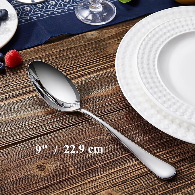KEAWELL Premium Verona 4-Piece 9-Inch Serving Spoon Set (4, Serving Spoons)