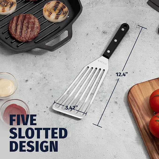Zulay Kitchen Stainless Steel Fish Turner Spatula