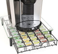 Deco Brothers Tempered Glass K-Cup Holder Drawer for 30 Coffee Pods, Black