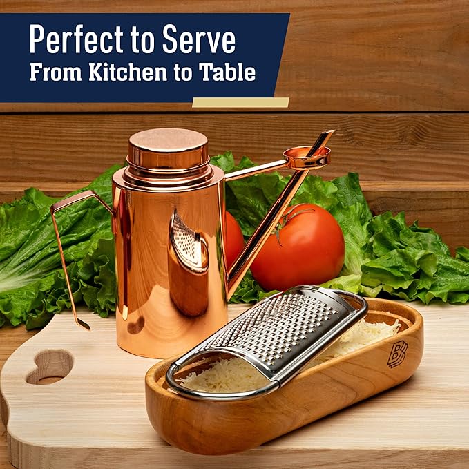 Kings County Tools Cheese Grater with Container, Italian Kitchen Gadgets