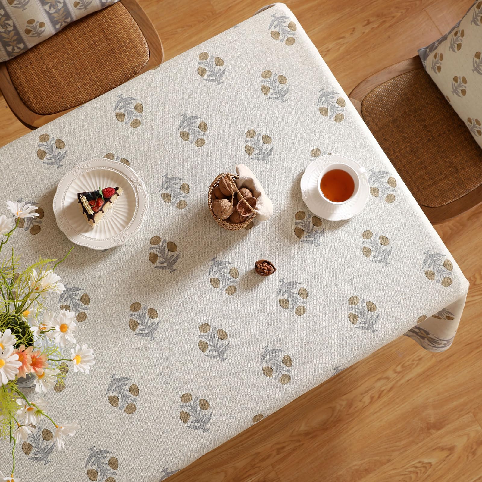 patdrea Vintage French Linen Tablecloth,Square,55"x55"-Istana A