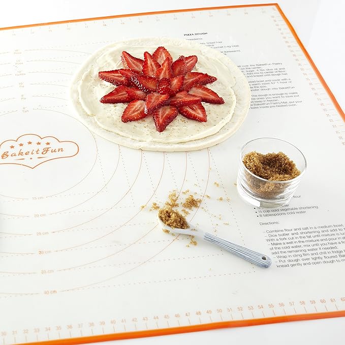 BakeitFun Silicone Pastry Mat X-Large 29.5 x 20.5 Inches, Nonstick Dough Rolling Mat with Measurement Markings, Heat Resistant to 450°F, BPA Free, Dishwasher Safe Baking Mat