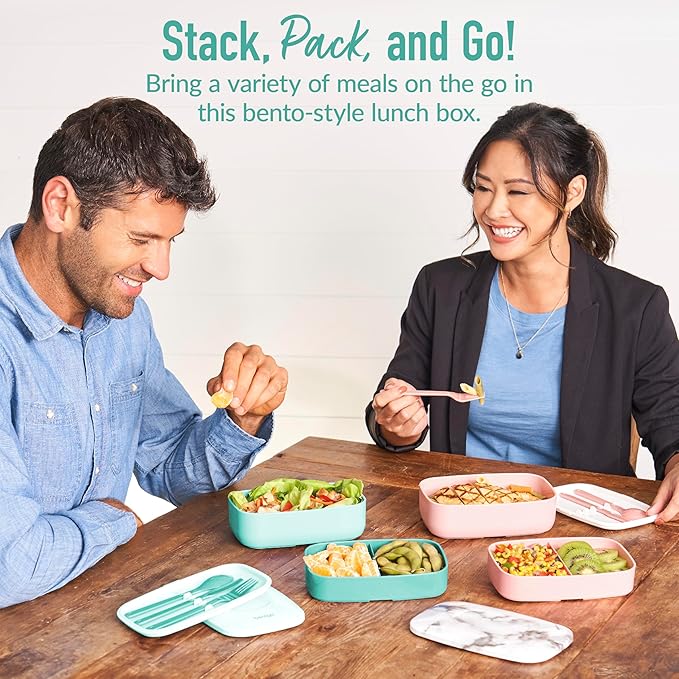 Bentgo Classic Stackable 3-Compartment Adult Bento-Style Lunch Box