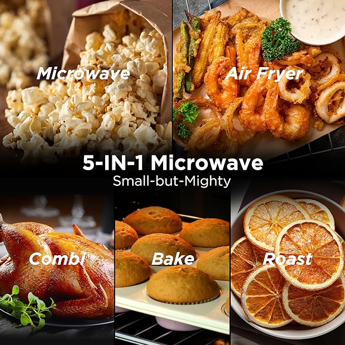 BLACK+DECKER 5-in-1 Microwave Oven Air Fryer Combo, 0.9 Cu.Ft, 900W