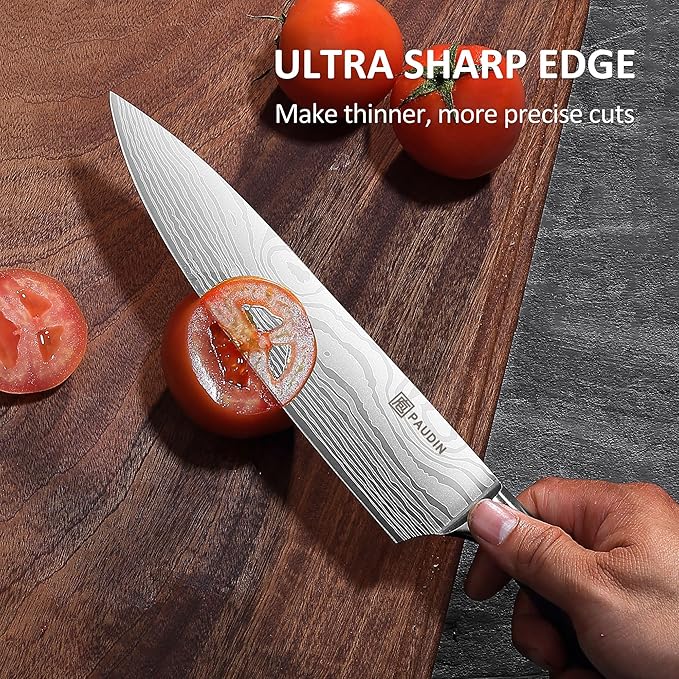 PAUDIN Chef Knife Set, 7 Pieces Kitchen Knife Set, Ultra Sharp Knife Set
