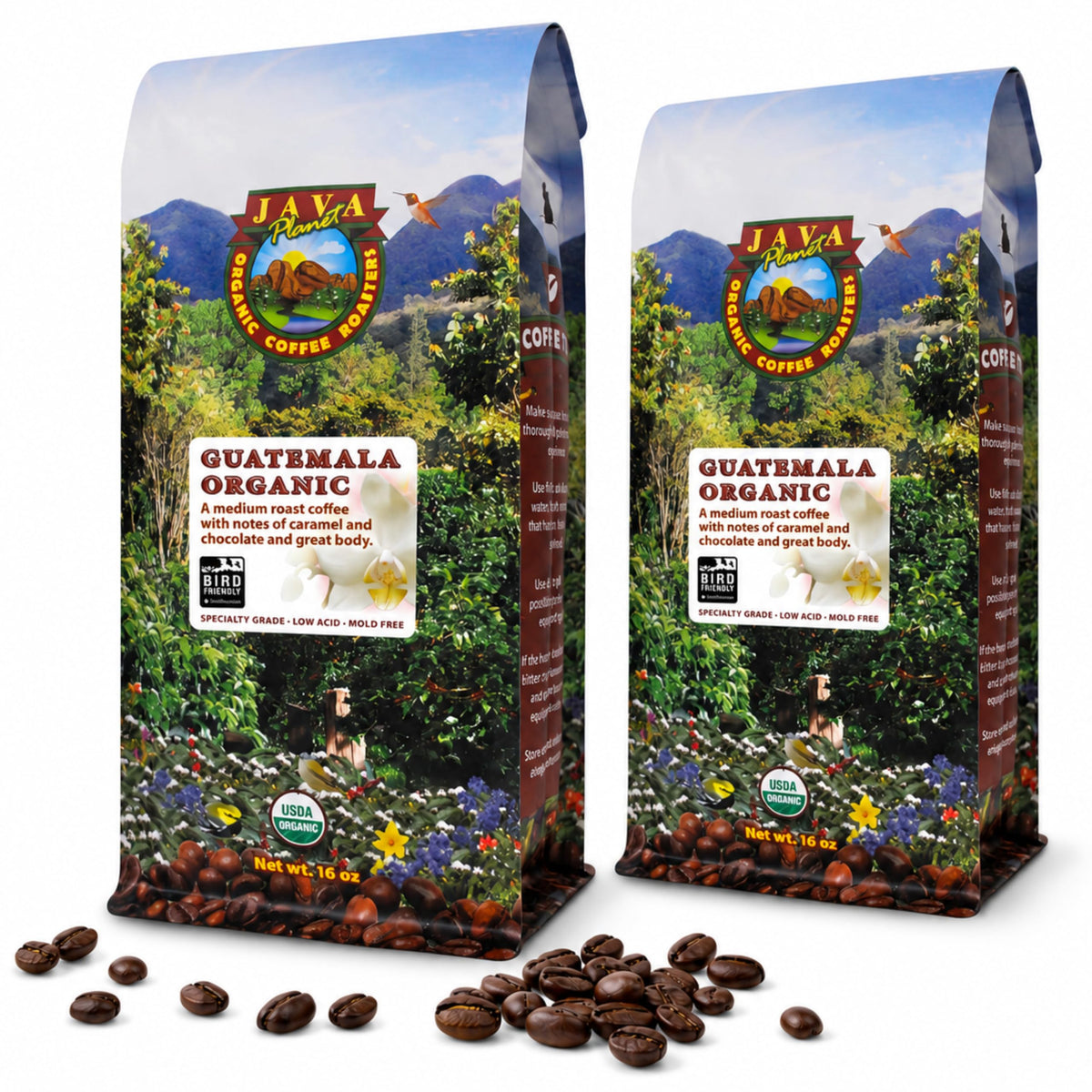 Java Planet Low Acid Organic Whole Bean Coffee, Papua New Guinea, 16 oz