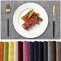 KXN Placemats Set of 4, Dual-Layer Thickened Faux Linen Table Mats, Heat Resistant & Wrinkle-Free, Machine Washable Cloth Place Mats for Kitchen Dining Indoor Outdoor (Light Gray)