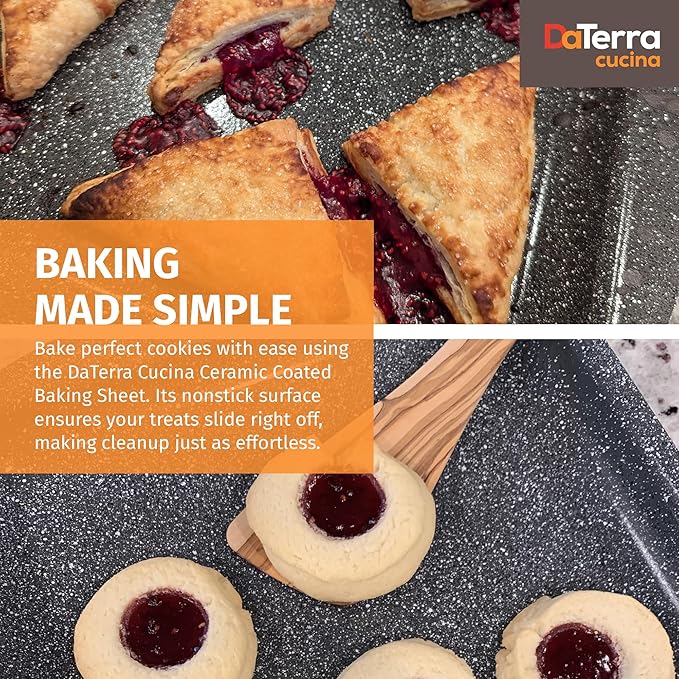 DaTerra Cucina - Nonstick Ceramic Coated Baking Sheet Twin Pack, 16"x11"x1"