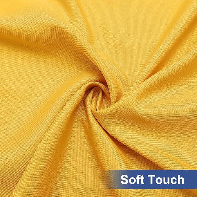 homing Rectangle Table Cloth Cover, Water-Resistant Polyester Elastic Fitted Tablecloth, Fits for 4 Foot Folding Tables, Washable Table Protector for Picnic, Camping (Mustard Yellow, 30" x 48")