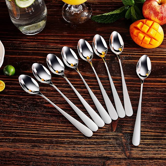 KEAWELL Premium Louise 8-Piece 7.5-Inch 18/10 Iced Tea Spoons (7.5 inch, 8)