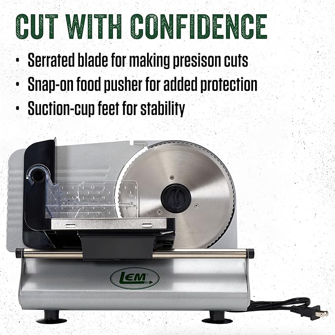 LEM Products 7.5" Electric Meat Slicer, Kitchen Appliance for Home Use