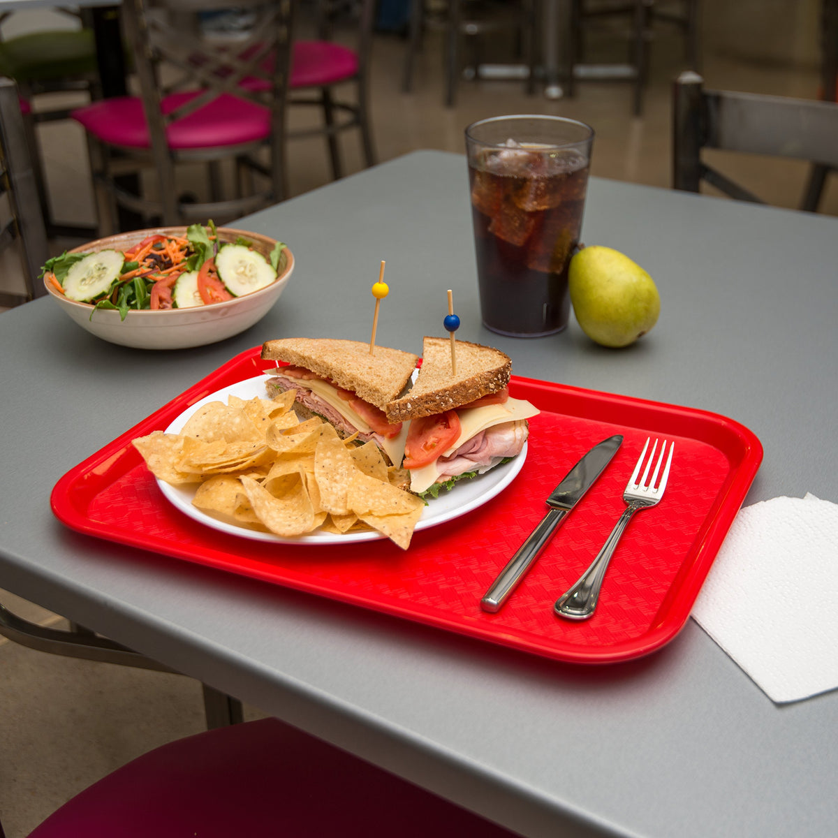 Carlisle Cafe Tray, Fast Food Restaurant Tray, 12 x 16, 1 Ct, Red