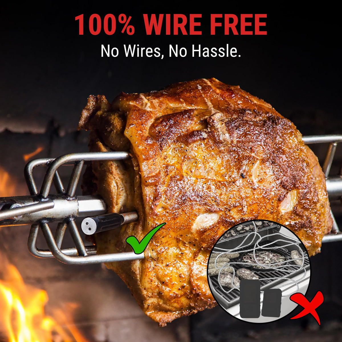 TempPro TempSpike 500 ft Wireless Meat Thermometer Digital for Cooking