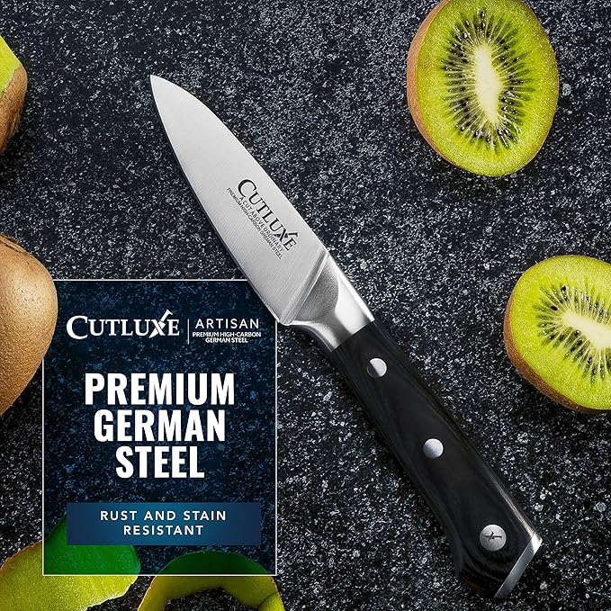 Cutluxe Paring Knife, 3.5" Small Kitchen Peeling Knife – Razor Sharp
