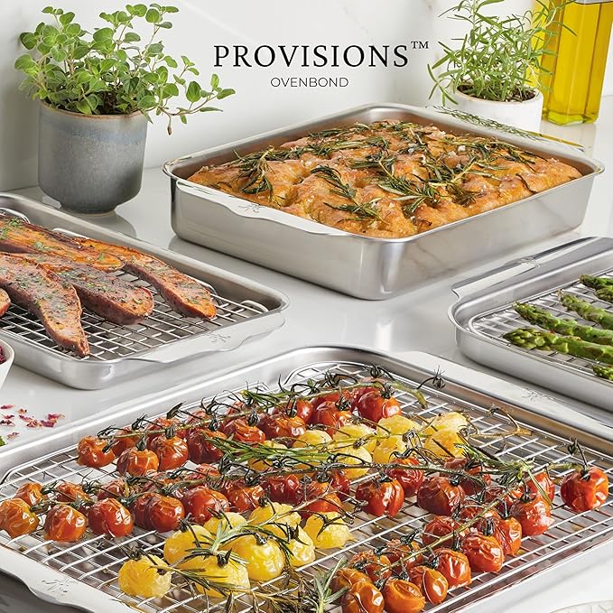 Hestan Provisions OvenBond – 5-Piece Tri-ply Stainless Steel Ovenware Baking Sheet Set