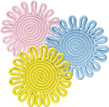7.5 Inch Trivets for Hot Dishes, Trivet for Pots and Pans, Thick Heat Resistant Hot Pads, Potholders for Kitchen, Colorful Boho Trivets, Table Decorations, Kitchen Essentials for New Home (Blue)