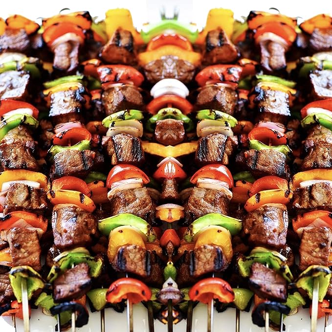 Antallcky 12 Pack Kebab Skewers Stainless Steel Sticks 23.5 Inches