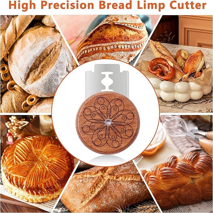 Epritliber UFO Bread Lame Sourdough Scoring Tool Bread Scorer,Circle-brown