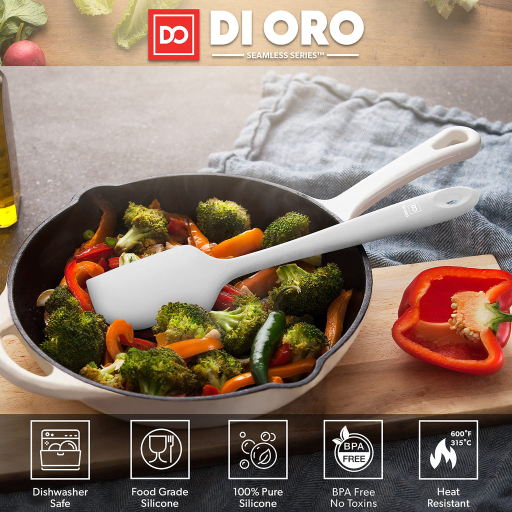 DI ORO Large Silicone Spatula - 600F Heat Resistant, Stone