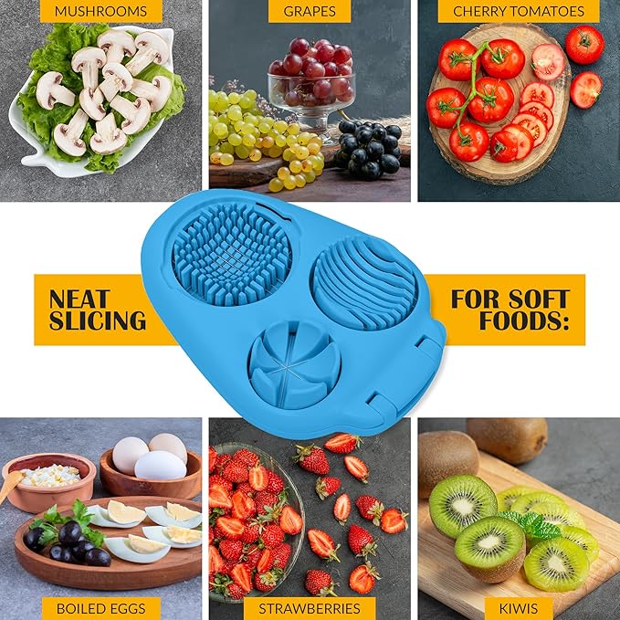 Egg Slicer for Hard Boiled Eggs - 3 Slice Modes Egg Cutter, Dicer, Chopper