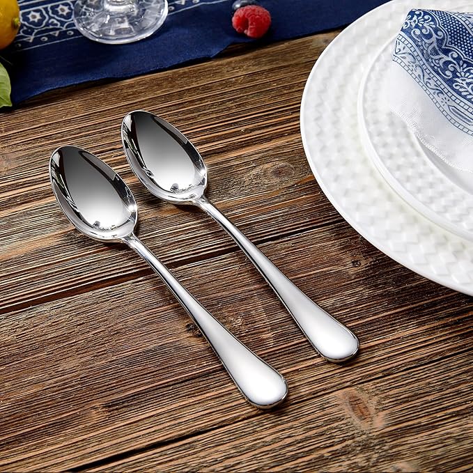 KEAWELL Premium Verona 8-Piece 7.6-Inch Dinner Spoon Set (8, Dinner Spoons)